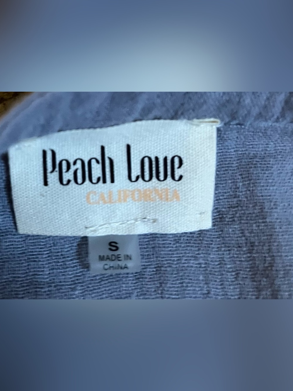 Peach Love California Light Blue Oversized Half Button Pullover Tunic size S - Picture 11 of 13